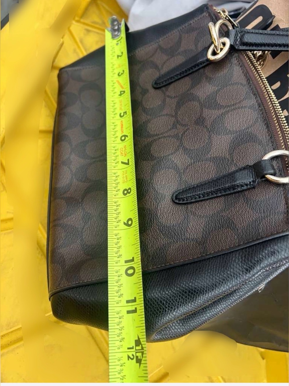 Coach Brown Signature Satchel with Black Trim and Gold Hardware - Picture 9 of 9